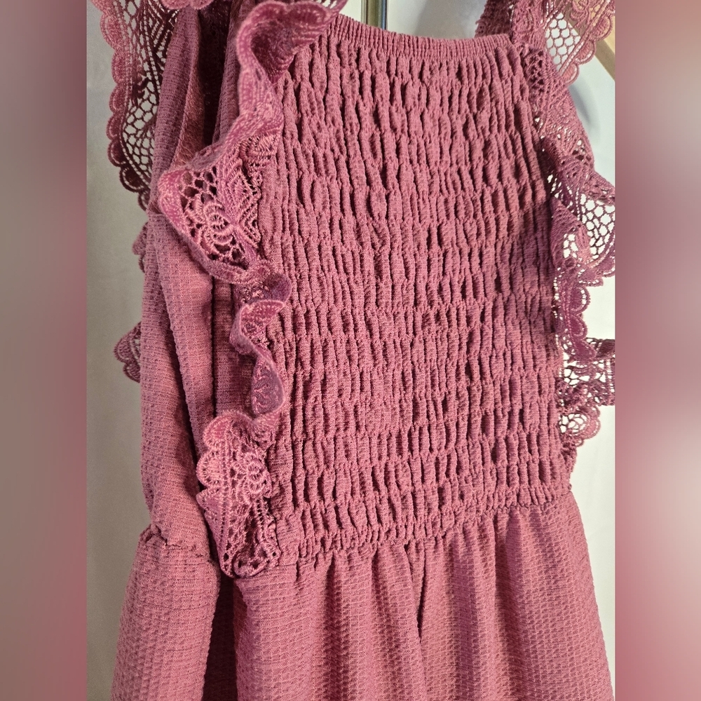 🌸 Speechless Kids Mauve Smocked Wide-Leg Jumpsuit | Girls Size Small - Picture 2 of 8